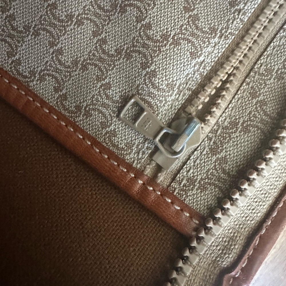 Celine Macadam Coated Canvas Tote Brown Triomphe Logo Large Shoulder Bag CLEAN - Picture 11 of 14